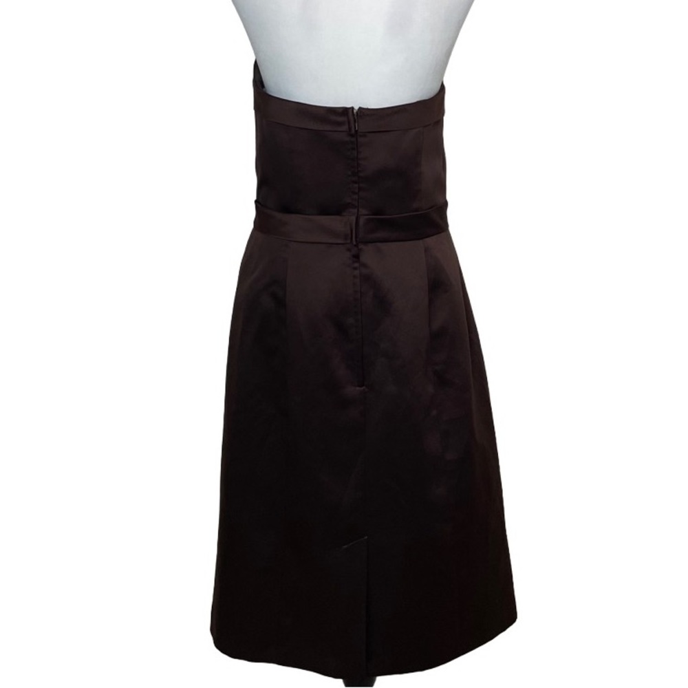 Alfred Angelo Rich Mocha Bow Gown Bridesmaid Strapless Dress - Picture 3 of 4